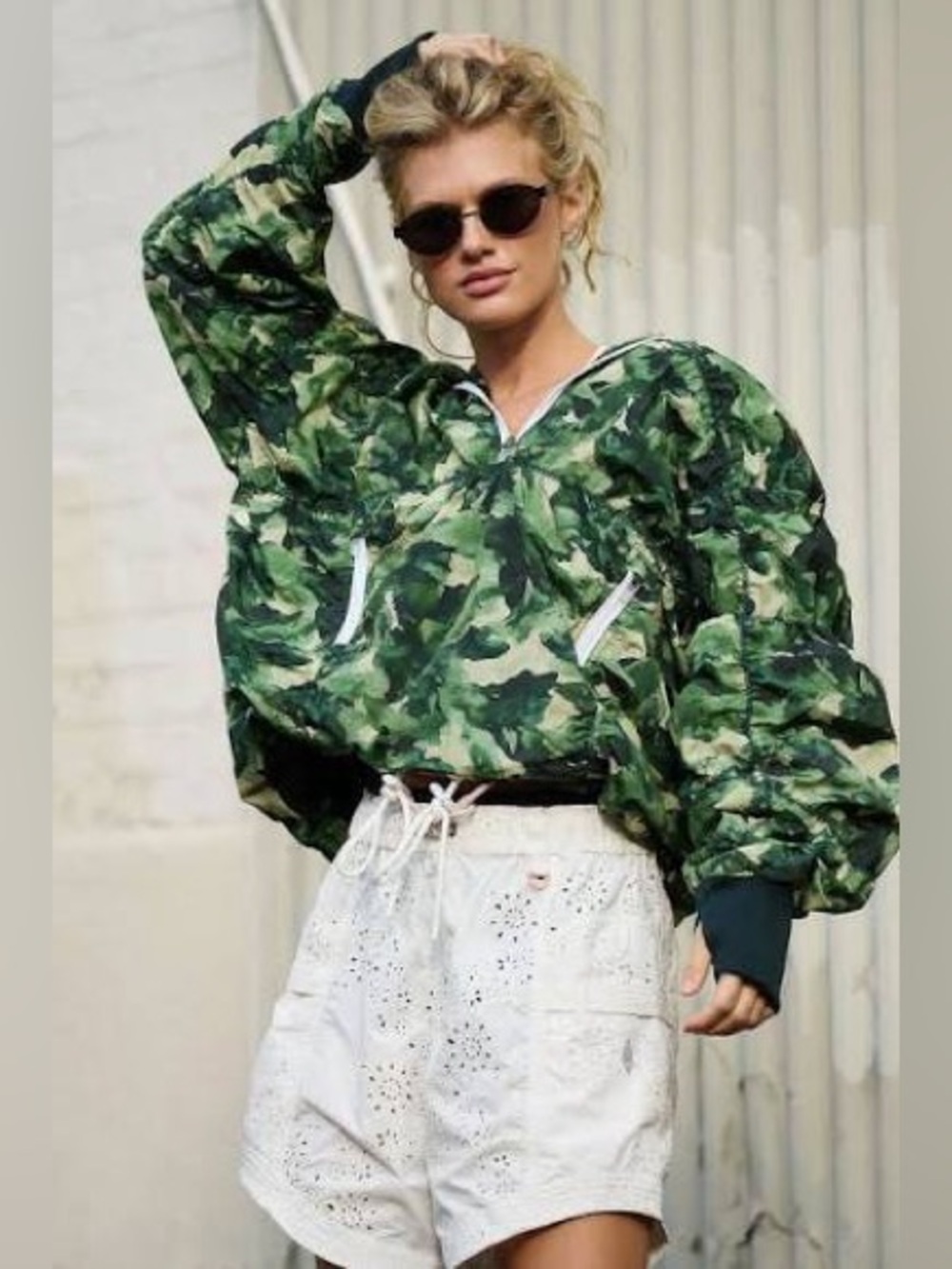 New free people FP movement happy camper camo pullover size S